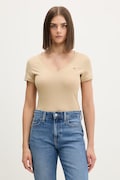 Tommy Jeans tricou pentru femei, din bumbac bej DW0DW20458