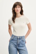 Tommy Jeans basic tričko dámské bavlněné béžové DW0DW20459