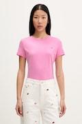 Tommy Jeans maglietta basic da donna in cotone rosa DW0DW20459