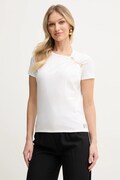 Bavlněné tričko Elisabetta Franchi bílá barva, MA02851E2