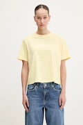 Bavlnené tričko Guess Jeans dámske, žltá farba, W5RI42 K8HM0