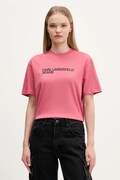 Karl Lagerfeld Jeans t-shirt bawełniany damski kolor pomarańczowy A1W17005