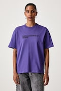 Karl Lagerfeld Jeans T-shirt damski bawełniany fioletowy A1W17005