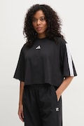 adidas tricou din bumbac Essentials femei, culoarea negru, JD4998