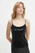 Karl Lagerfeld top de catifea culoarea negru, A1W44006