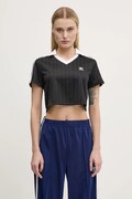 Μπλουζάκι adidas Originals V-NECK POLO χρώμα: μαύρο, JD2606