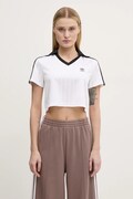 Μπλουζάκι adidas Originals V-NECK POLO χρώμα: άσπρο, JD2608