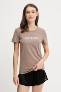 Guess t-shirt NEW CARRIE damski kolor brązowy O5RI01 KBBU1