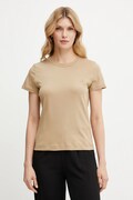 Bavlnené tričko Marella LANGUE dámske, béžová farba, 2513971025200