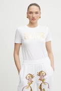 Бавовняна футболка Versace Jeans Couture жіноча колір білий 78HAHT01 CJ00T