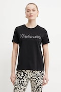 Bombažna kratka majica Weekend Max Mara ženska, črna barva, 2515971051600
