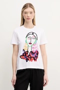 Desigual tricou din bumbac MISURI femei, culoarea alb, 25SWTKA9