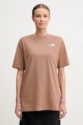The North Face tricou din bumbac Essential femei, culoarea maro, NF0A87NQ6IH1