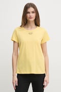 Liu Jo tricou din bumbac femei, culoarea galben, TA5170 JS923
