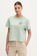 Fjallraven t-shirt Fjällblomster damski kolor zielony F14600213