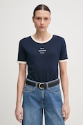 Tommy Hilfiger pamut póló női, sötétkék, WW0WW44586