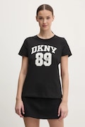 Βαμβακερό μπλουζάκι Dkny γυναικείο, χρώμα: μαύρο, DP5T1228