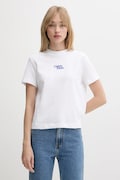 Памучна тениска Calvin Klein Jeans дамска в бяло LV047B851G