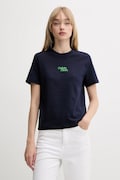 Pamučna majica Calvin Klein Jeans za žene, boja: tamno plava, LV047B851G