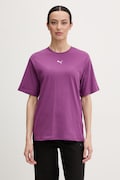 Puma t-shirt damski bawełniany Essential Relaxed fioletowy 684971