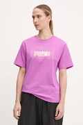 Pamučna majica Puma za žene, boja: ružičasta, 685084
