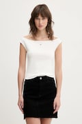 Top Tommy Jeans bela barva, DW0DW20234