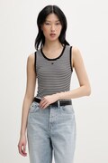 Tommy Jeans top bawełniany z elastanem czarny DW0DW20673