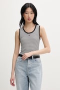 Tommy Jeans top bawełniany z elastanem czarny DW0DW20673