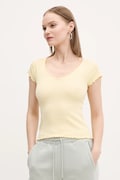 Tričko Tommy Jeans žlutá barva, DW0DW21349