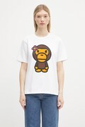 Памучна тениска A Bathing Ape Crystal Stone Big Baby Lisa дамска в бяло 2L30210025