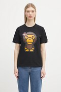 Памучна тениска A Bathing Ape Crystal Stone Big Baby Lisa дамска в черно 2L30210025
