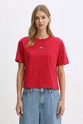 Бавовняна футболка Tommy Jeans колір бордовий DW0DW22202