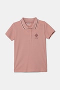 Guess t-shirt bawełniany dziecięcy kolor różowy z kołnierzykiem J5RP01 KCOK1