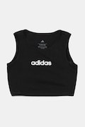 Дитячий бавовняний топ adidas колір чорний JC9732