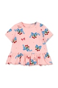 Μπλουζάκι Konges Sløjd BASIC FRILL TEE GOTS χρώμα: ροζ, KS103154