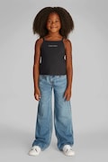 Dětský bavlněný top Calvin Klein Jeans černá barva, IG0IG02868