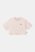 Otroška bombažna kratka majica Vans SALTON RELAX CROP roza barva, VN000P5RO3N1