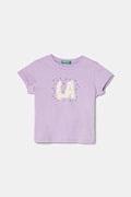 United Colors of Benetton tricou de bumbac pentru copii culoarea violet, 3I1XG10J1