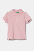 United Colors of Benetton tricou polo copii culoarea roz, cu guler, 3WG9G300A