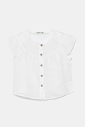 Παιδικό λινό πουκάμισο United Colors of Benetton χρώμα: άσπρο, 5IPVGQ02E