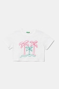 United Colors of Benetton tricou de bumbac pentru copii culoarea alb, 3SDLC10OX