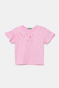 United Colors of Benetton tricou de bumbac pentru copii culoarea roz, 38V4G10JI