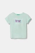 United Colors of Benetton тениска за деца от памук зелена