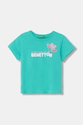 Dětské bavlněné tričko United Colors of Benetton tyrkysová barva, 3I1XG10JB
