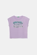 United Colors of Benetton tricou de bumbac pentru copii culoarea violet, 3I1XC10P1