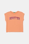 United Colors of Benetton tricou de bumbac pentru copii culoarea portocaliu, 3I1XC10P1