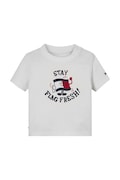 Tommy Hilfiger t-shirt niemowlęcy kolor biały z nadrukiem KN0KN01964