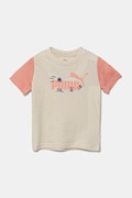 Detské bavlnené tričko Puma SANDY ADVENTURES Tee béžová farba, s potlačou, 685155