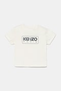 Παιδικό βαμβακερό μπλουζάκι Kenzo Kids χρώμα: μπεζ, K60972