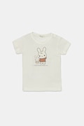 United Colors of Benetton tricou din bumbac pentru bebelusi culoarea alb, cu imprimeu, 3I9WA1062